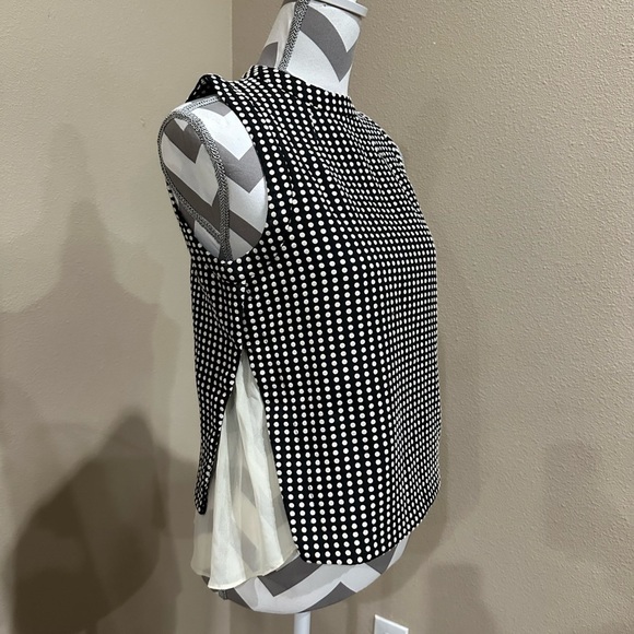 K. by Kersh Tops - K. By Kersh Black/Cream Polka Dot Sleeveless Top, EUC!